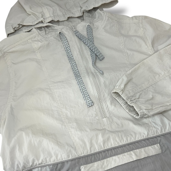 Thread & Supply 1/2‎ Zip Nylon Hooded Pullover Jacket Size S Gray Two Tone - Picture 11 of 11